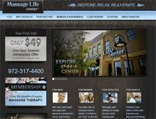 Tablet Screenshot of massagelifecenter.com